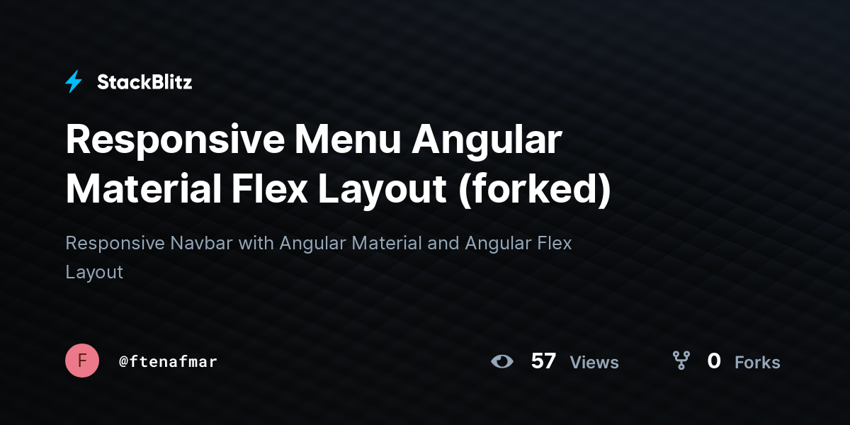 Responsive Menu Angular Material Flex Layout (forked) - StackBlitz