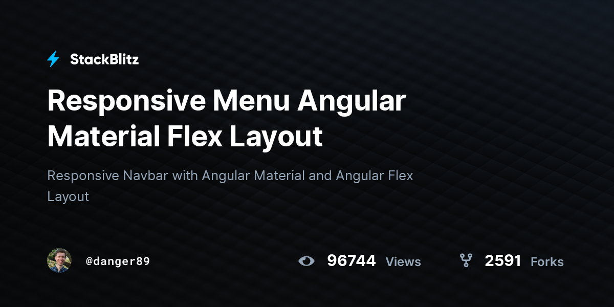 Responsive Menu Angular Material Flex Layout - StackBlitz