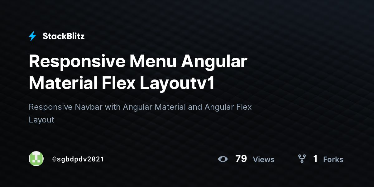 Responsive Menu Angular Material Flex Layoutv1 - StackBlitz
