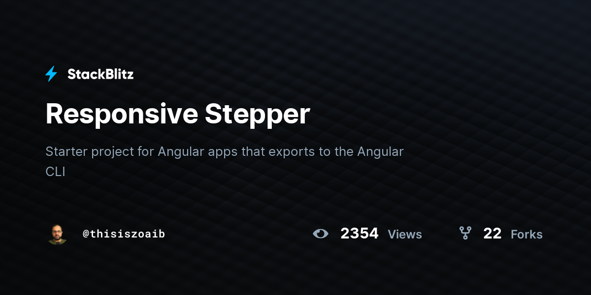 Responsive Stepper - StackBlitz