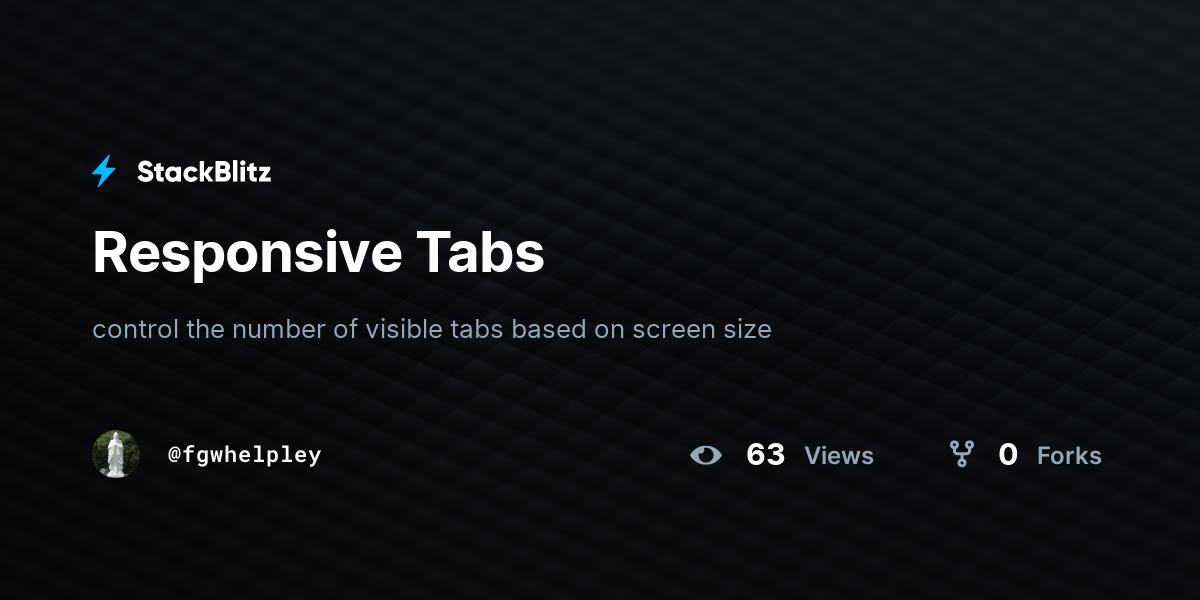 Responsive Tabs - StackBlitz