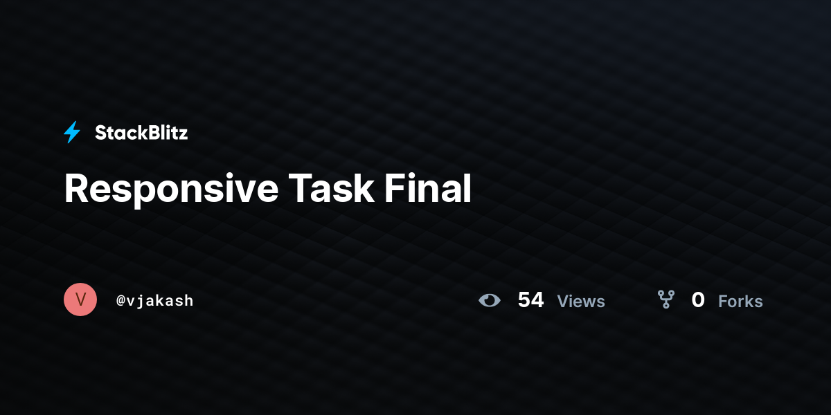 Responsive Task Final - StackBlitz
