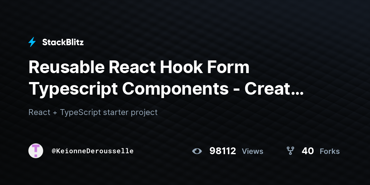 Reusable React Hook Form Typescript Components - Create Registration ...