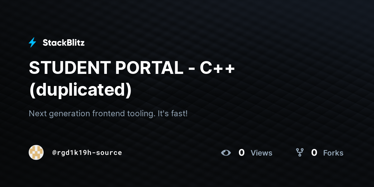 STUDENT PORTAL - C++ (duplicated) - StackBlitz
