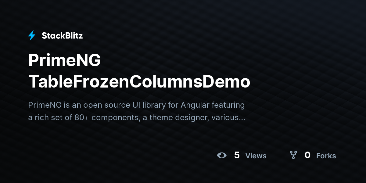 PrimeNG TableFrozenColumnsDemo - StackBlitz