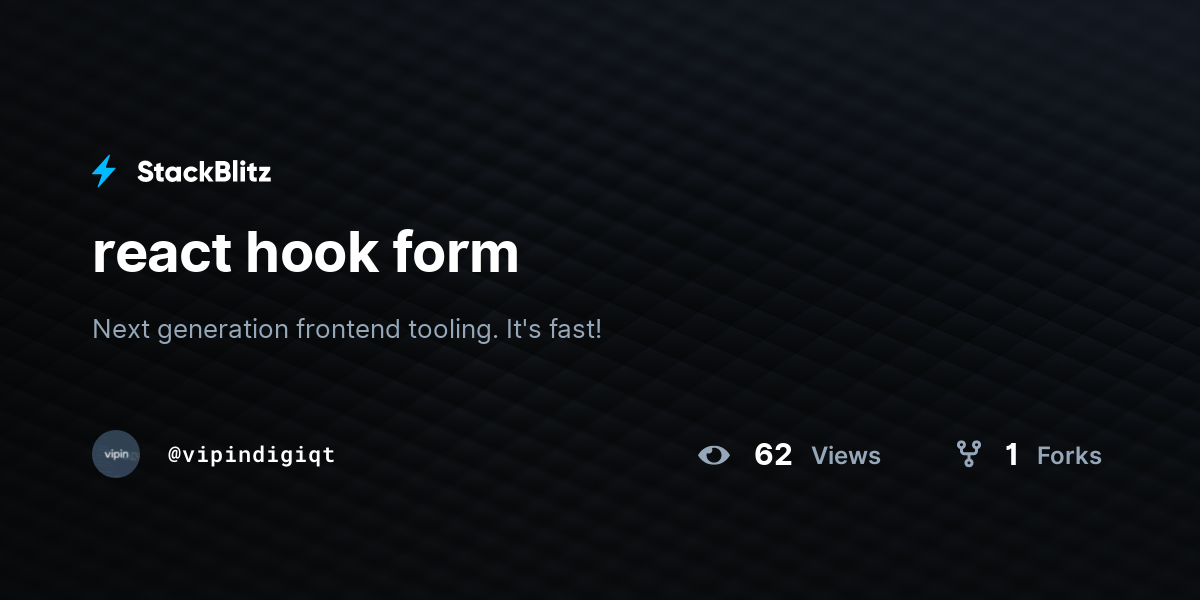 react hook form - StackBlitz