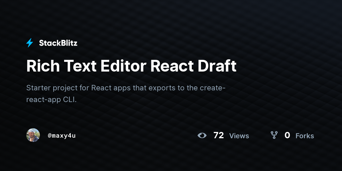 rich-text-editor-react-draft-stackblitz