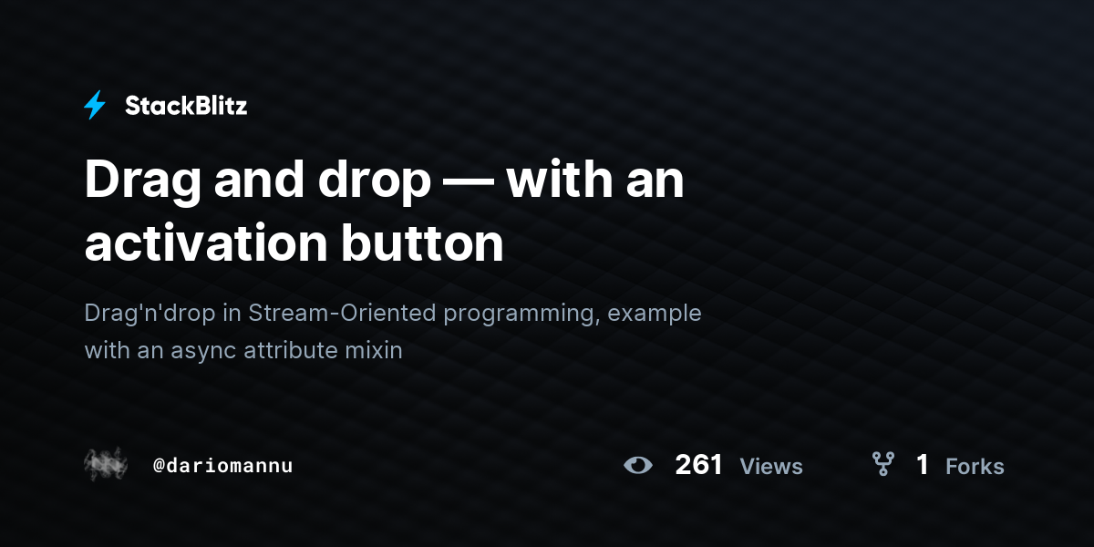 Drag and drop — with an activation button - StackBlitz
