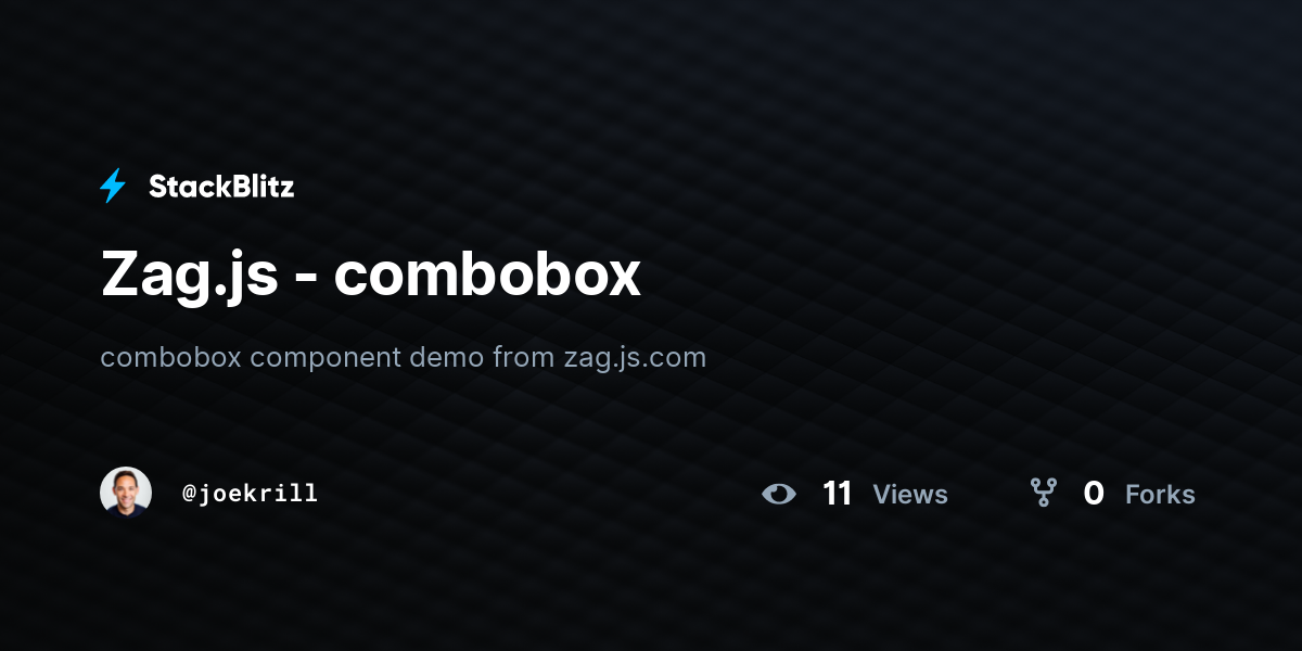 Zag.js - combobox - StackBlitz