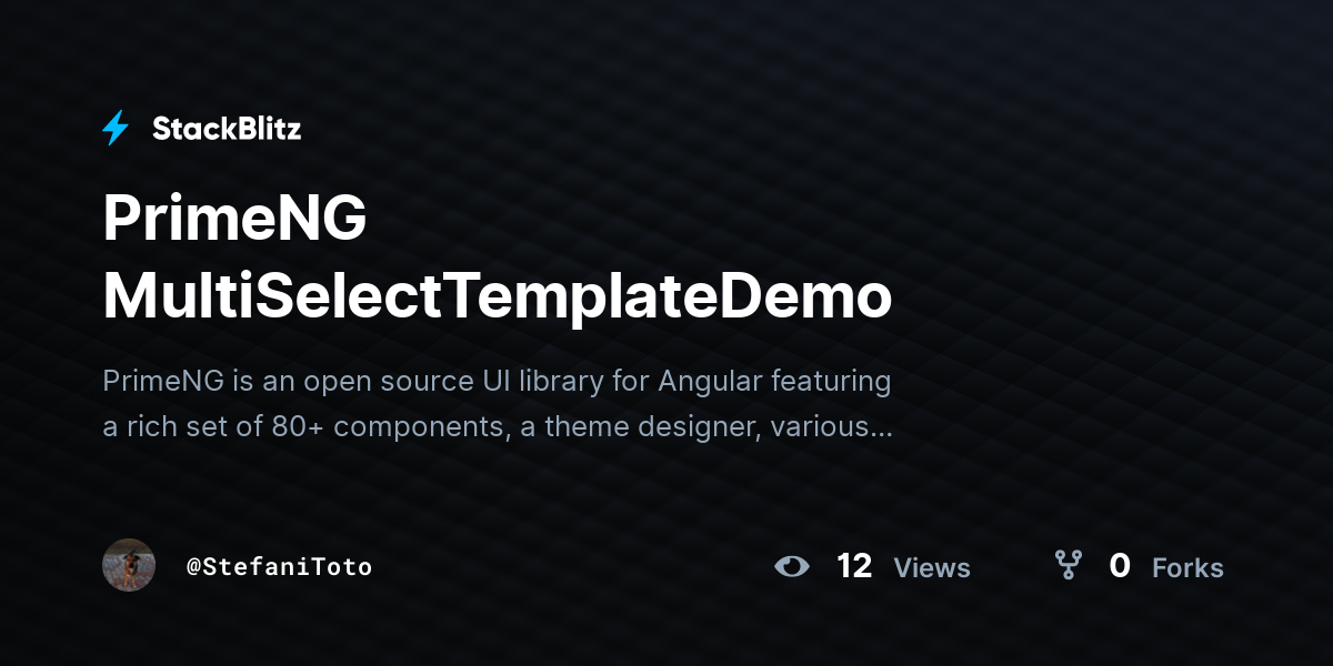 PrimeNG MultiSelectTemplateDemo - StackBlitz