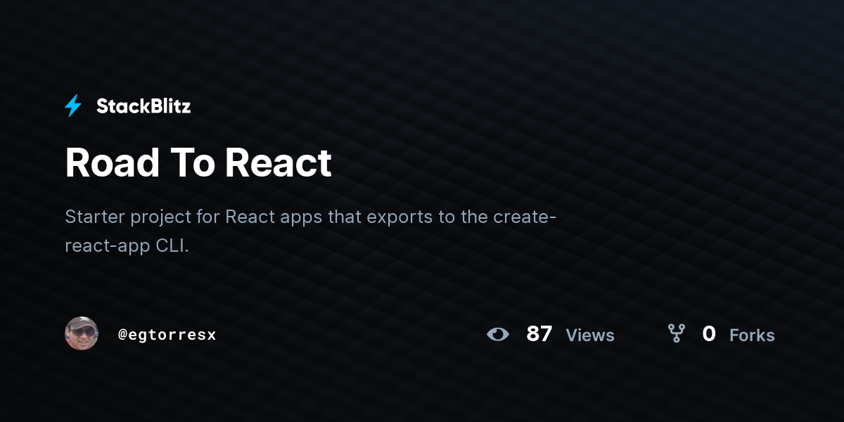 Road To React - StackBlitz