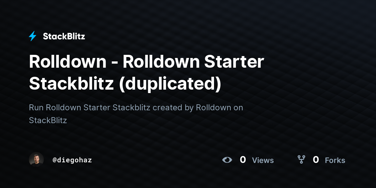 Rolldown - Rolldown Starter Stackblitz (duplicated) - StackBlitz