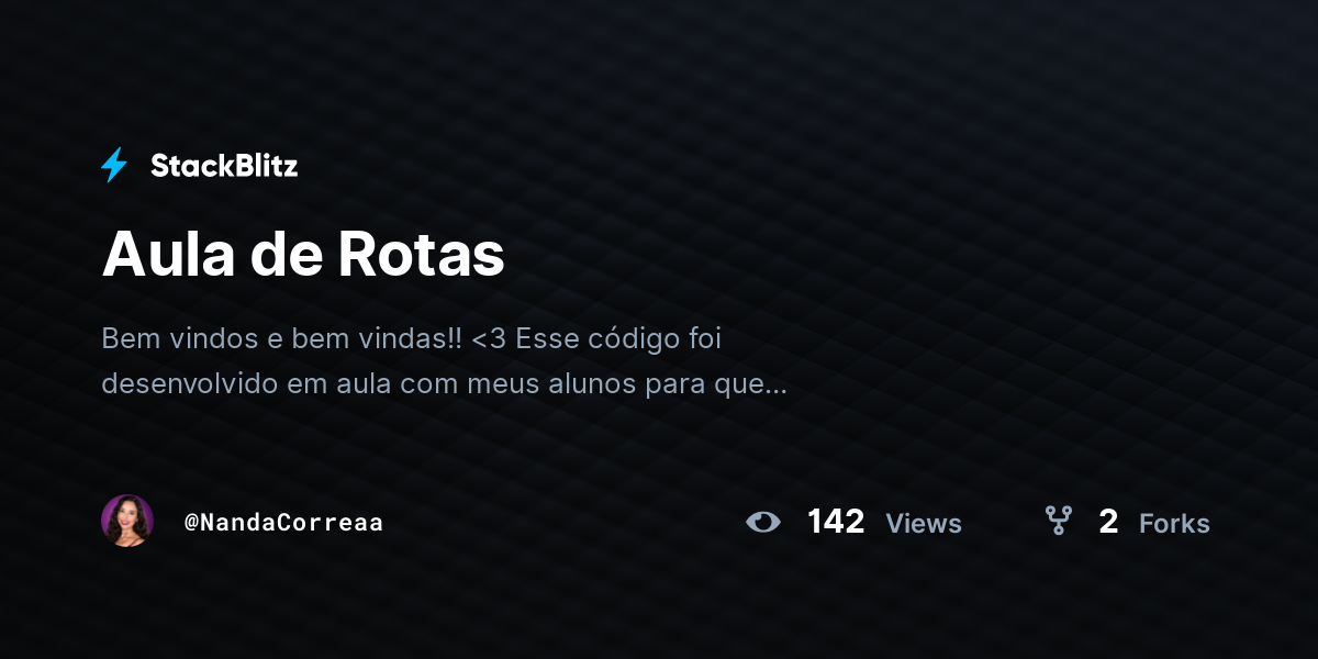 Aula de Rotas - StackBlitz