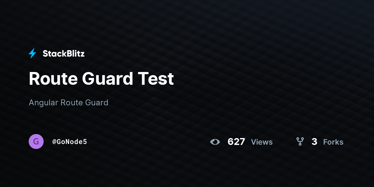 Route Guard Test - StackBlitz