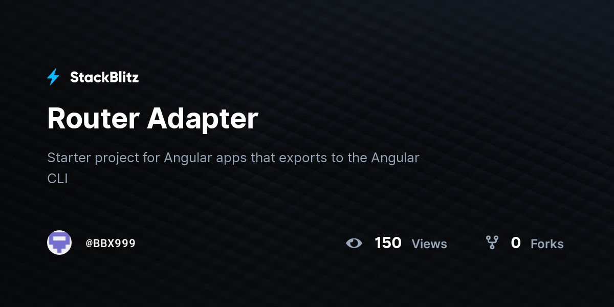 Router Adapter - StackBlitz
