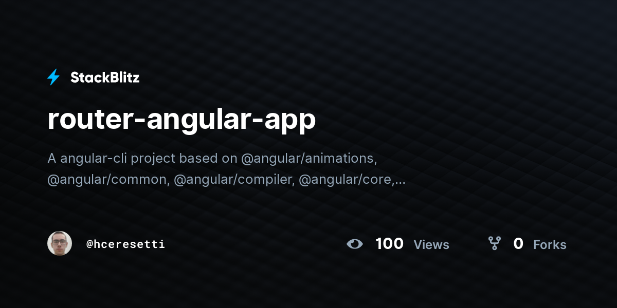 routerangularapp StackBlitz