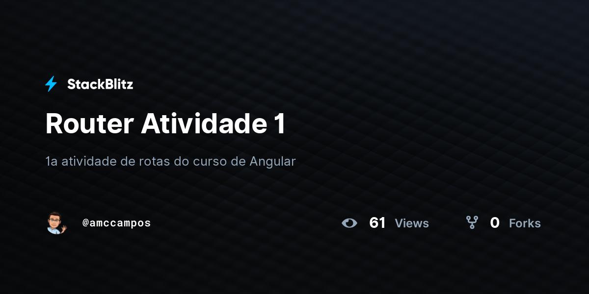 Router Atividade 1 - StackBlitz