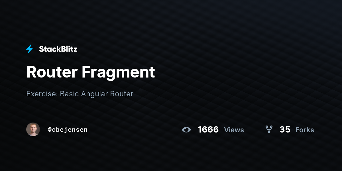 Router Fragment - StackBlitz