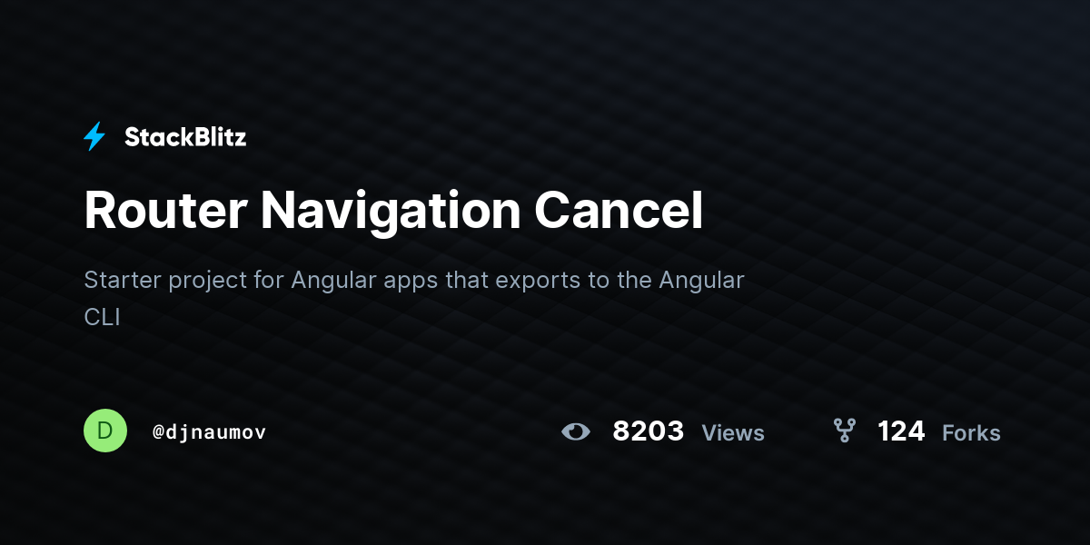Router Navigation Cancel - StackBlitz