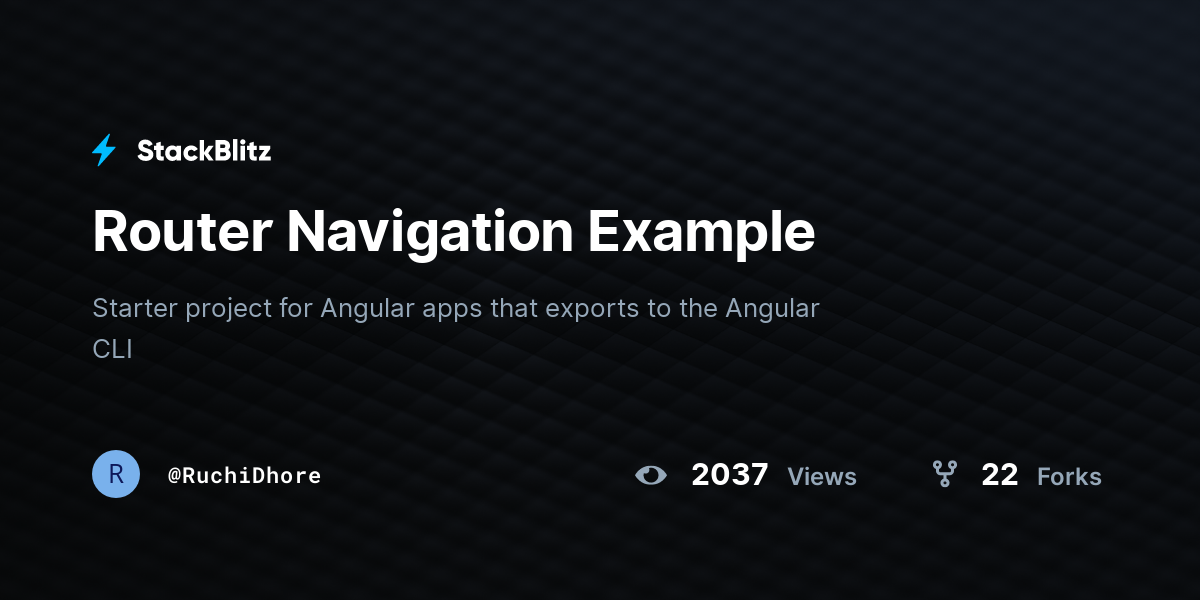 Router Navigation Example - StackBlitz