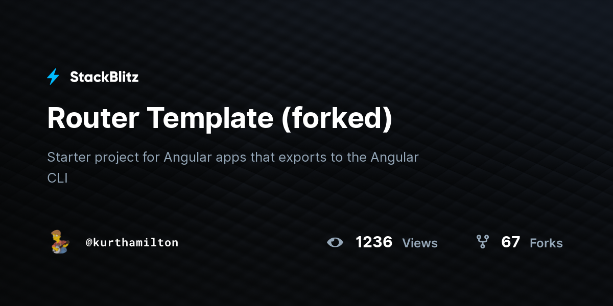 Router Template (forked) - StackBlitz