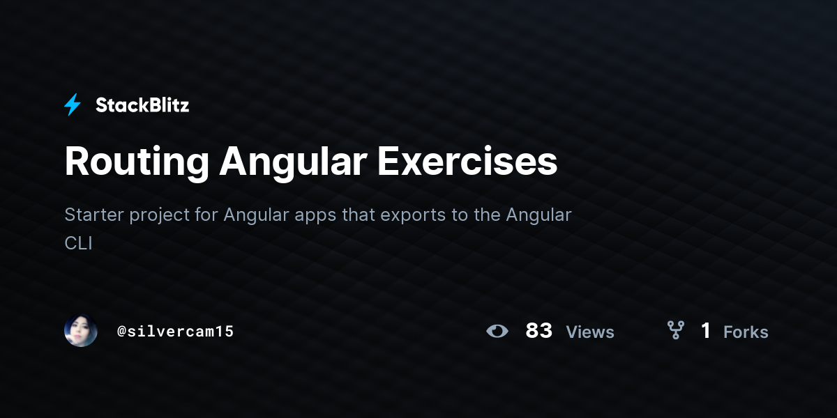Routing Angular Exercises - StackBlitz
