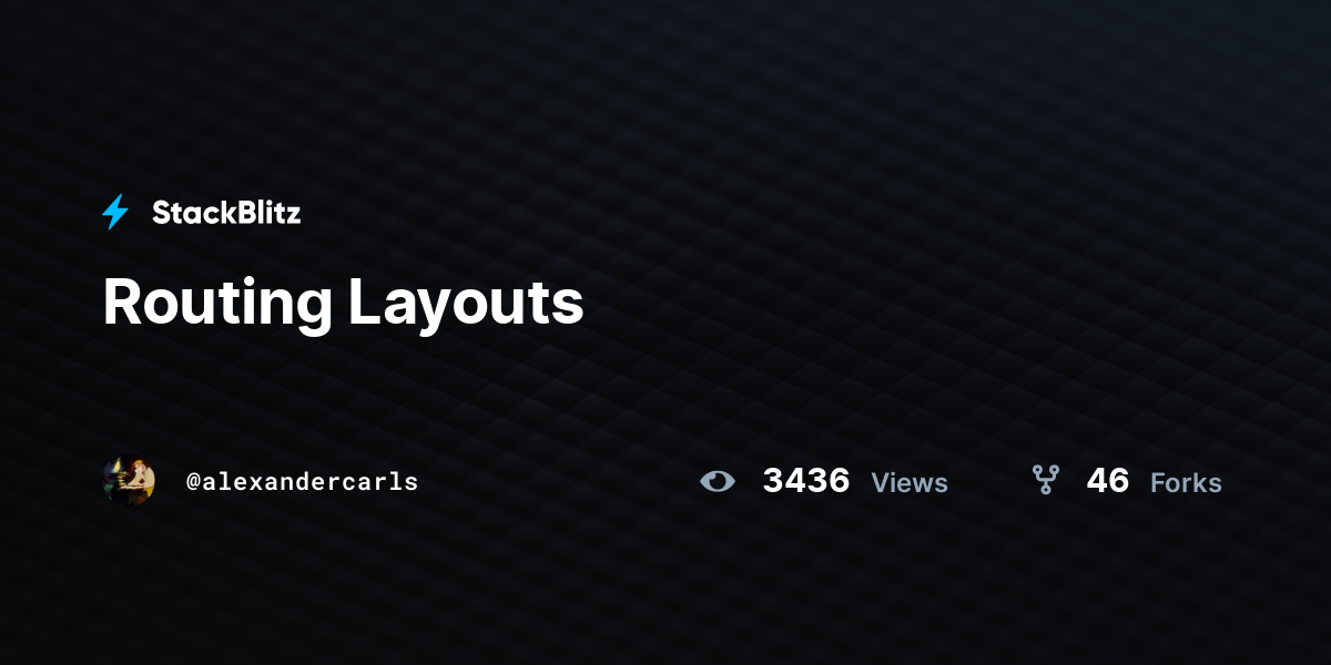 Routing Layouts - StackBlitz
