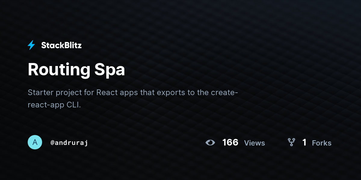 Routing Spa - StackBlitz
