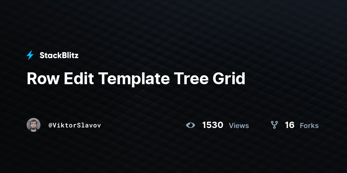 Row Edit Template Tree Grid - StackBlitz