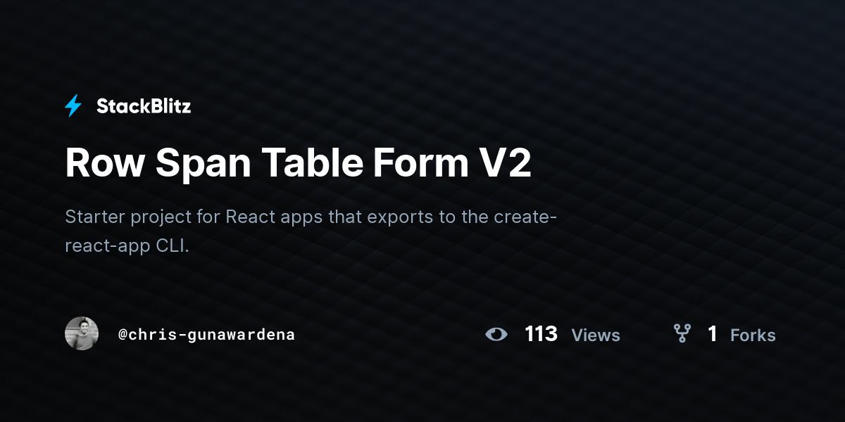 Row Span Table Form V2 - StackBlitz