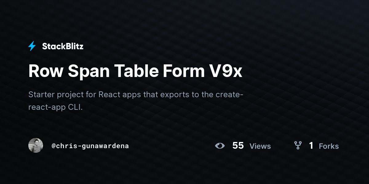 Row Span Table Form V9x - StackBlitz