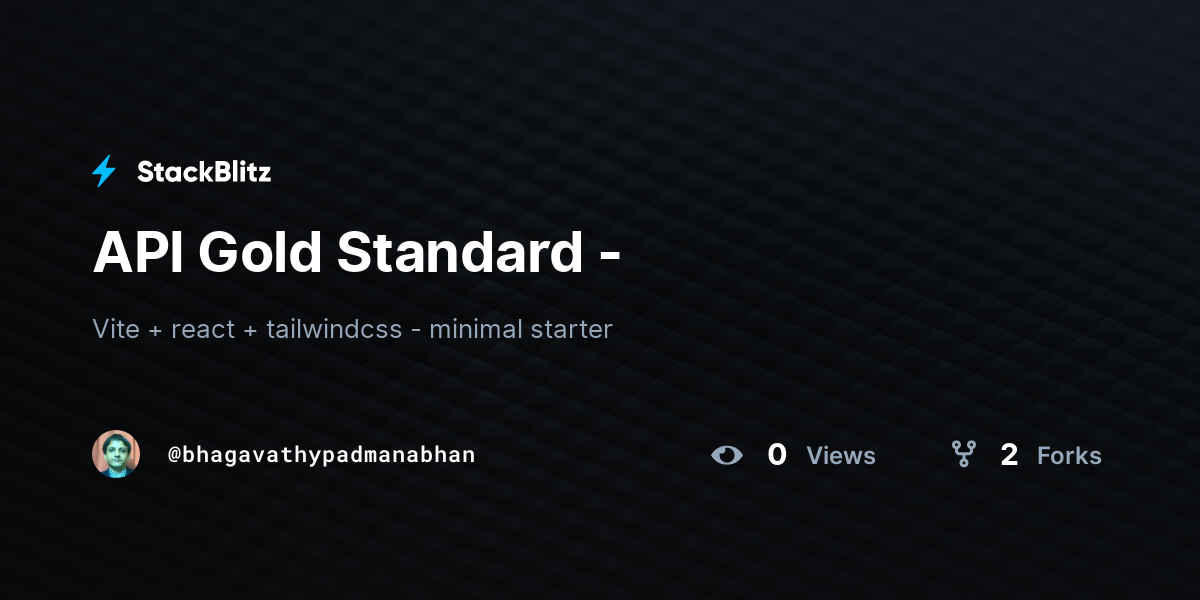 API Gold Standard - - StackBlitz