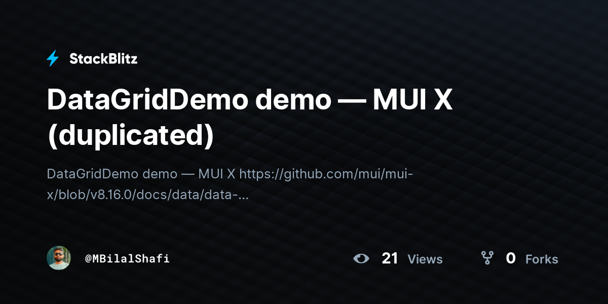 DataGridDemo demo — MUI X (duplicated) - StackBlitz