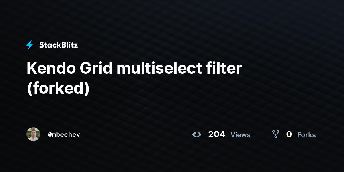 Kendo Grid multiselect filter (forked) - StackBlitz