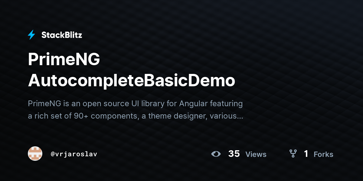 PrimeNG AutocompleteBasicDemo - StackBlitz