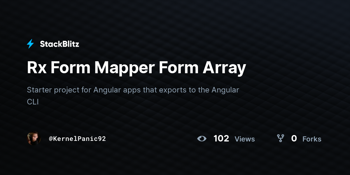 Rx Form Mapper Form Array - StackBlitz