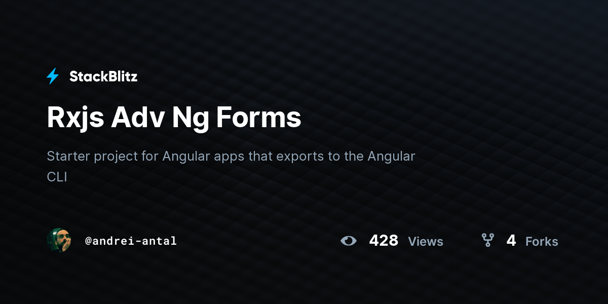 Rxjs Adv Ng Forms - StackBlitz
