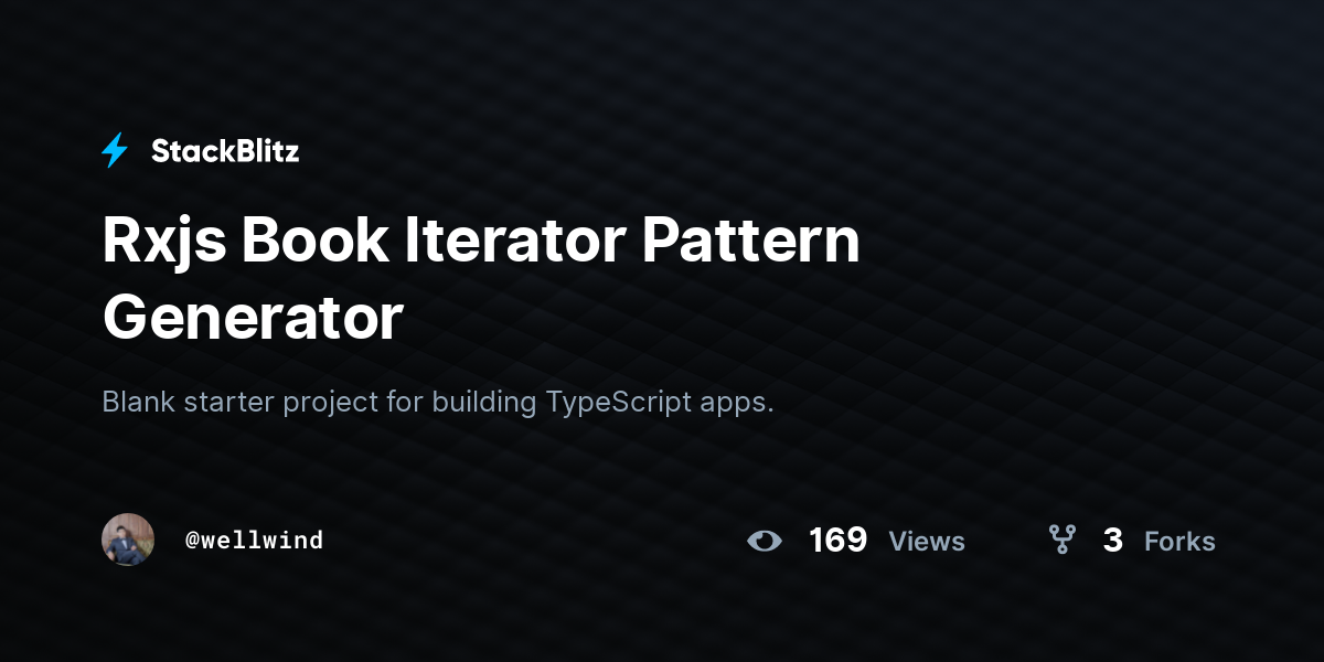 Rxjs Book Iterator Pattern Generator - StackBlitz
