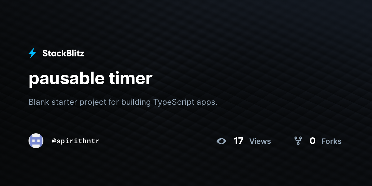 pausable timer - StackBlitz