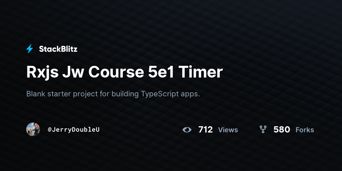 Rxjs Jw Course 5e1 Timer - StackBlitz