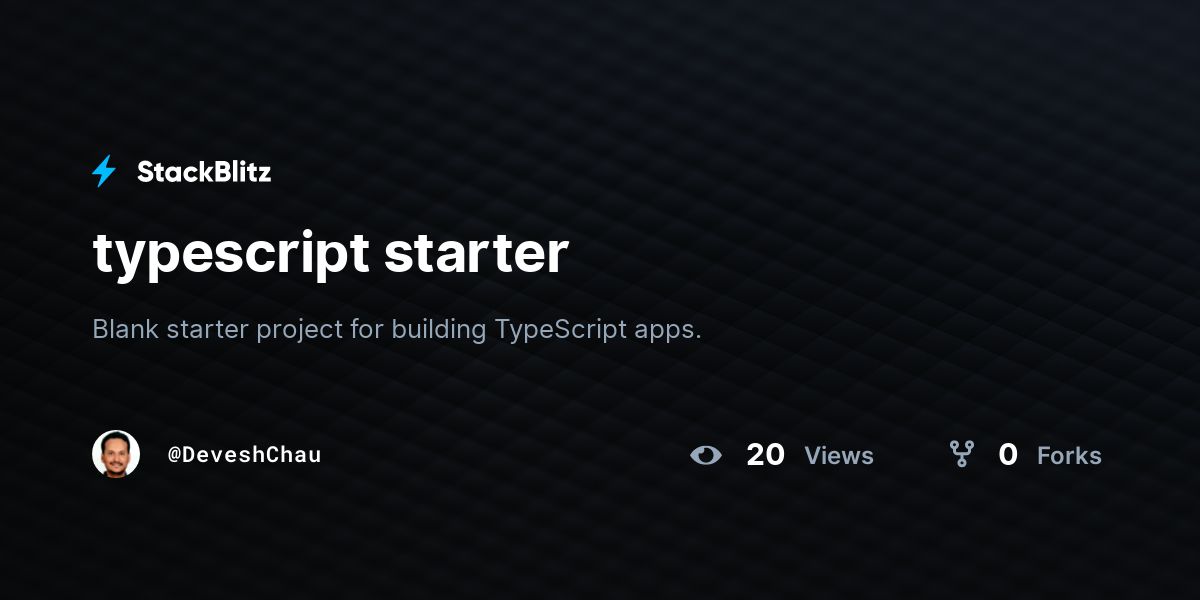 typescript starter - StackBlitz