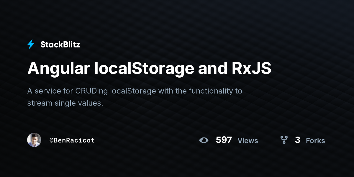Synchronize Data With Local Storage Using Rxjs And Angular – QRJMN
