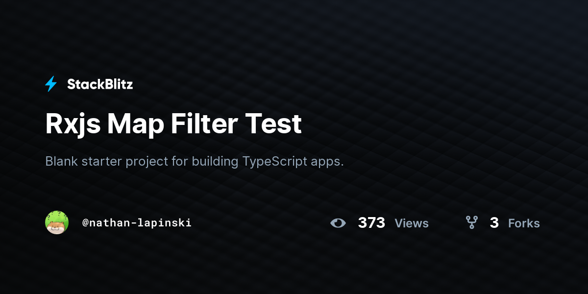 Rxjs Map Filter Test - StackBlitz
