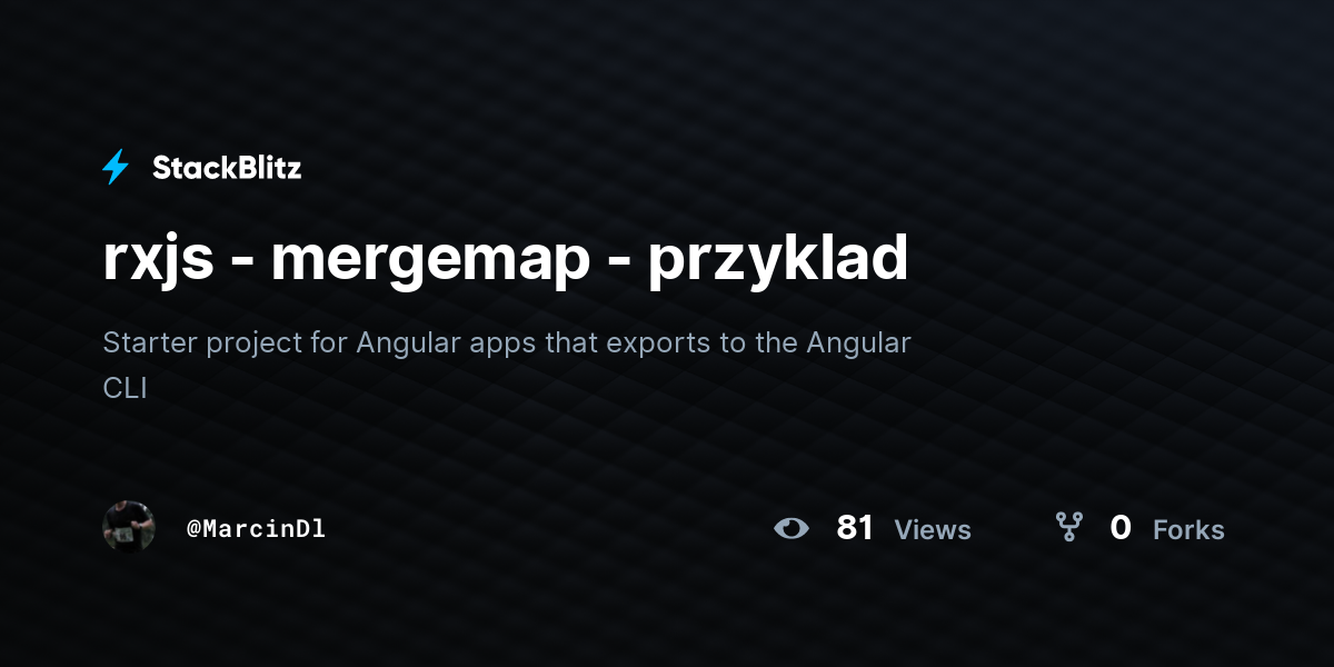 rxjs - mergemap - przyklad - StackBlitz
