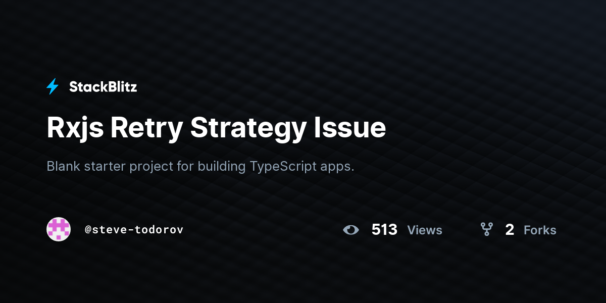 Rxjs Retry Strategy Issue - StackBlitz