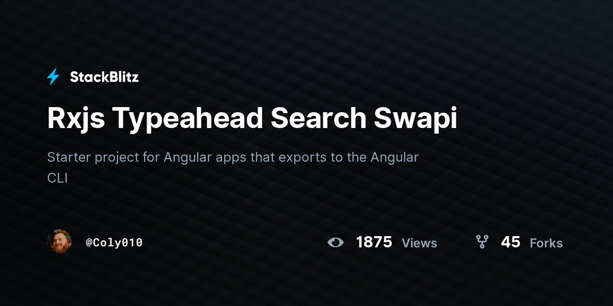 Rxjs Typeahead Search Swapi - StackBlitz