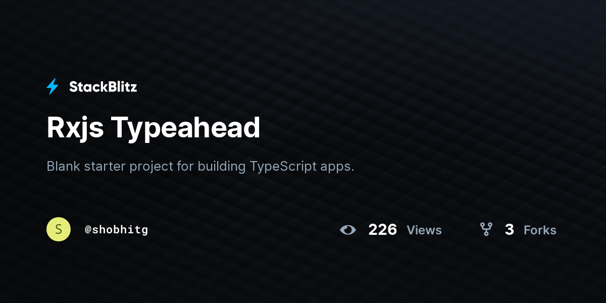 Rxjs Typeahead - StackBlitz