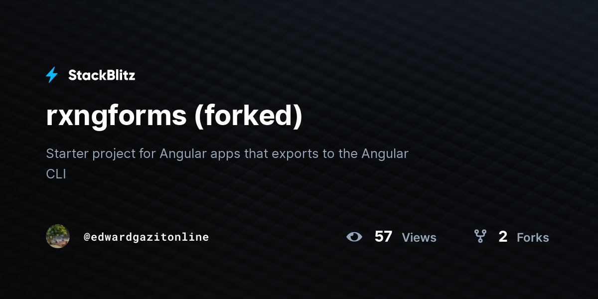 rxngforms (forked) - StackBlitz