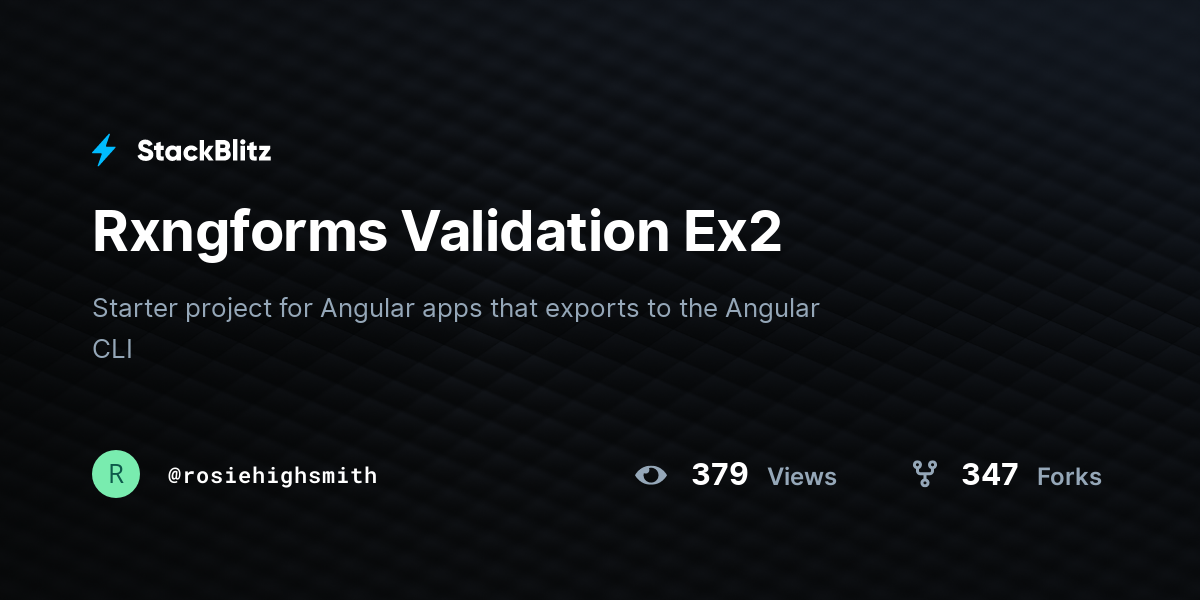 Rxngforms Validation Ex2 - StackBlitz