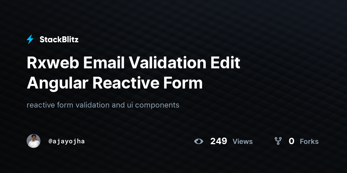 email validation in angular reactive form stackblitz